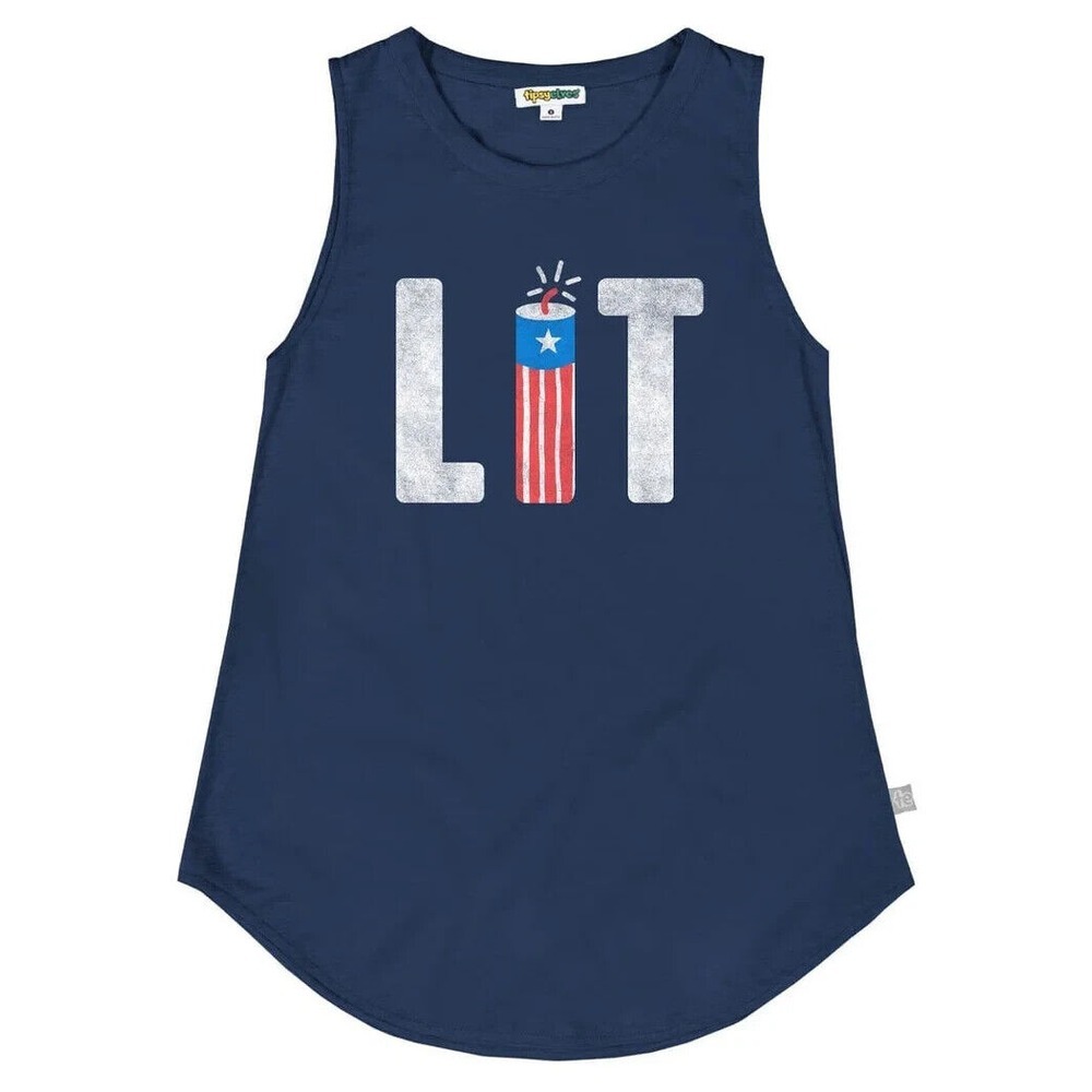 TIPSY ELVES LIT FIREWORKS PATRIOTIC TANK TOP Womens Size‎ XL  NAVY BLUE  NEW